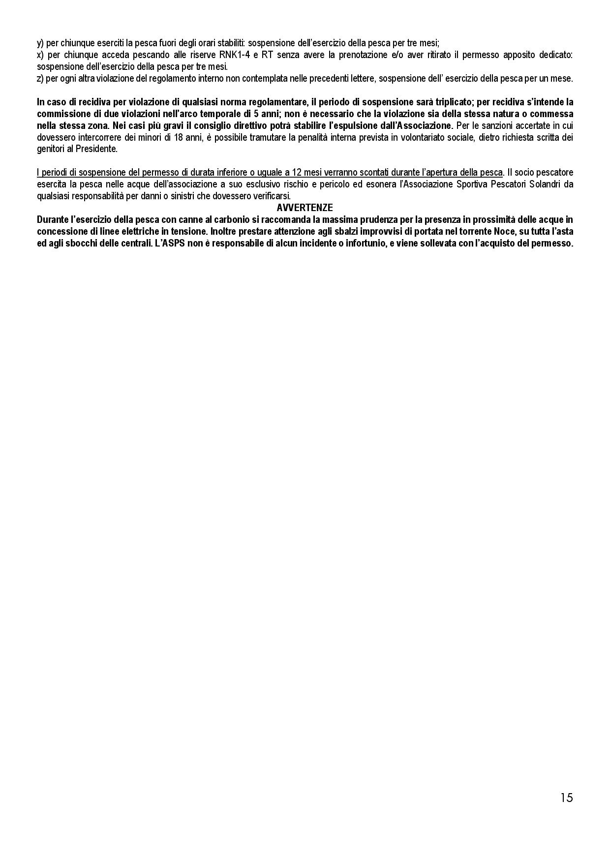 Regolamento di pesca generale AsdPS Val di Sole 2026 pubblicato sul sito 0015
